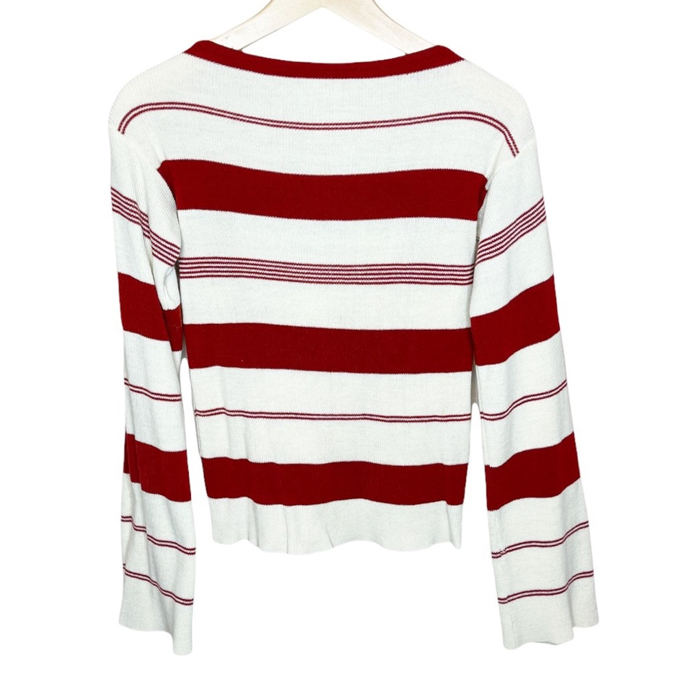 Vintage 1970s Retro Striped Flared Sleeve Sweater